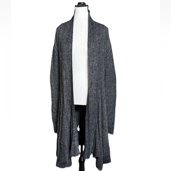 CAbi Sweaters - Cabi Cloak Black Marled Knit Longline Duster Cardigan Sweater Medium Style #3530
